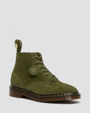 Dr Martens 101 Suede Men Ankle Boots Green | 20HSUFOZT