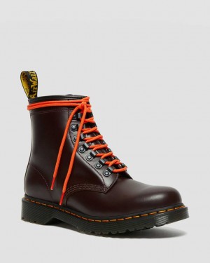 Dr Martens 1460 Ben Smooth Leather Women Lace Up Boots Red | 75WSHEBRV