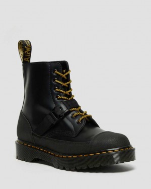 Dr Martens 1460 Bex Tech Made in England Leather Men Lace Up Boots Black | 90BMWACJQ