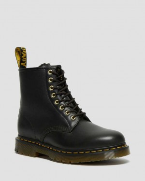 Dr Martens 1460 DM's Wintergrip Leather Men Ankle Boots Black | 92CHFWRXK