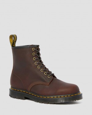 Dr Martens 1460 DM's Wintergrip Men Lace Up Boots Cocoa | 07JDFZQYM