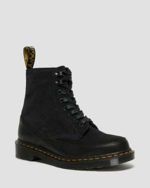 Dr Martens 1460 Guard Made in England Leather Men Ankle Boots Black | 65JQUERON