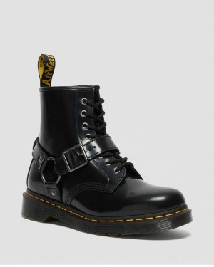 Dr Martens 1460 Harness Leather Women Ankle Boots Black | 27XYWQVHT