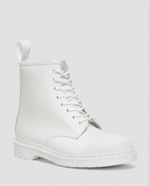 Dr Martens 1460 Mono Smooth Leather Men Lace Up Boots White | 13SRZUOCW