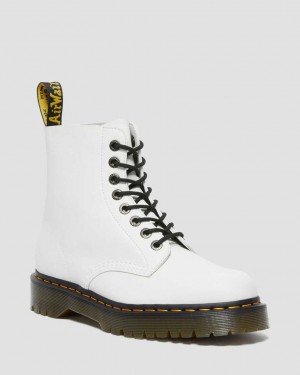 Dr Martens 1460 Pascal Bex Pisa Leather Women Ankle Boots White | 95XTJYWBF