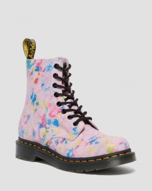 Dr Martens 1460 Pascal Confetti Suede Women Lace Up Boots Pink | 19EGTPXDV