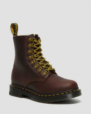 Dr Martens 1460 Pascal DM's Wintergrip Leather Women Ankle Boots Brown | 47LTIKNRM