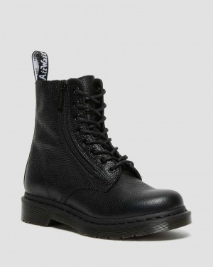 Dr Martens 1460 Pascal Leather Zip Up Men Boots Black | 09QEPWISF