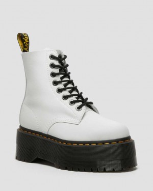 Dr Martens 1460 Pascal Max Leather Women Ankle Boots White | 53JXCFPLI