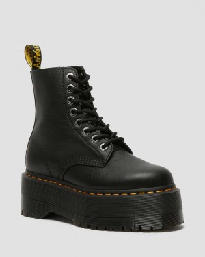 Dr Martens 1460 Pascal Max Leather Women Lace Up Boots Black | 90ZRKEPCF