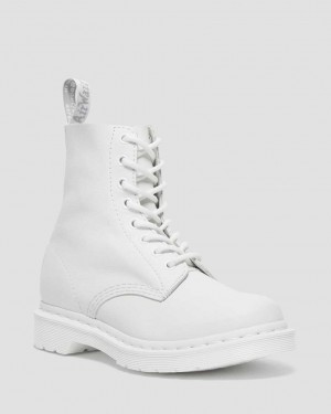 Dr Martens 1460 Pascal Mono Women Ankle Boots White | 92RUNJTLV