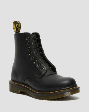 Dr Martens 1460 Pascal Nappa Women Lace Up Boots Black | 78JHXWLIK