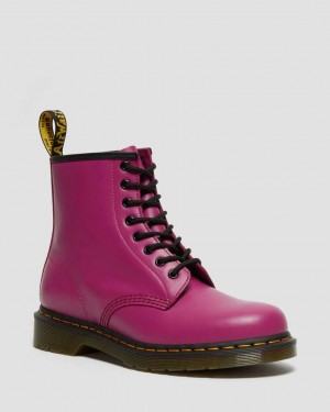 Dr Martens 1460 Smooth Leather Women Lace Up Boots Pink | 10EGCVQTJ