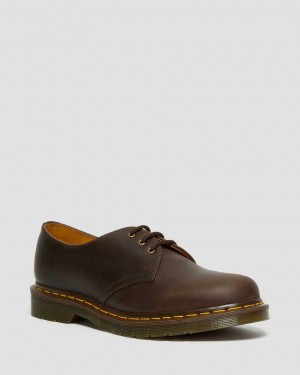 Dr Martens 1461 Crazy Horse Leather Men Oxfords Shoes Brown | 57JPCIQHA