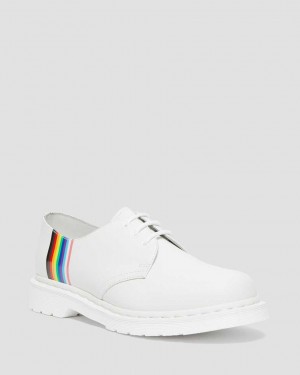 Dr Martens 1461 For Pride Smooth Leather Women Oxfords Shoes White | 27LDWMJCA