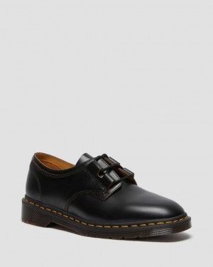 Dr Martens 1461 Ghillie Leather Men Oxfords Shoes Black | 85SDCFTQW