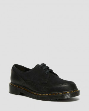 Dr Martens 1461 Guard Made in England Leather Men Oxfords Shoes Black | 30TRWXEND