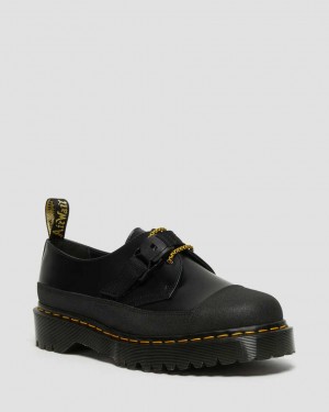 Dr Martens 1461 Made In England Bex Tech Smooth Leather Women Oxfords Shoes Black | 12FVTORNU