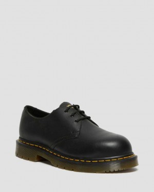 Dr Martens 1461 Slip Resistant Steel Toe Women Oxfords Shoes Black | 30ZHQMGBV