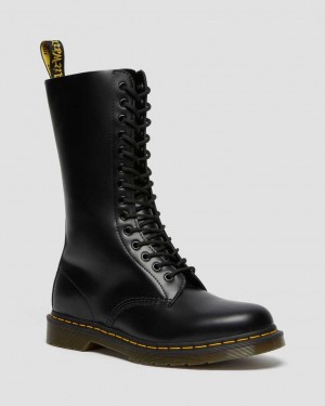 Dr Martens 1914 Smooth Leather Women Lace Up Boots Black | 35VBGMTXU