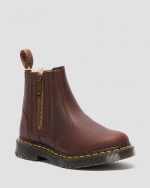 Dr Martens 2976 DM's Wintergrip Zip Up Women Boots Brown | 14OMJSFIK