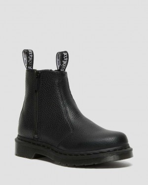 Dr Martens 2976 Leather Zip Up Men Boots Black | 09KNXRDEU