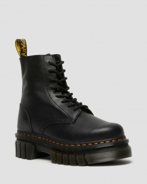 Dr Martens Audrick Nappa Leather Platform Men Ankle Boots Black | 42ROMTBZE