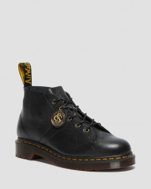 Dr Martens Church Buckingham Leather Monkey Men Ankle Boots Black | 72BAGECUN