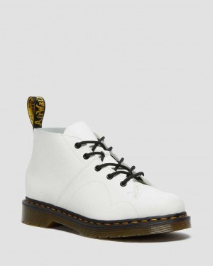 Dr Martens Church Smooth Leather Women Lace Up Boots White | 15LEKXIOU