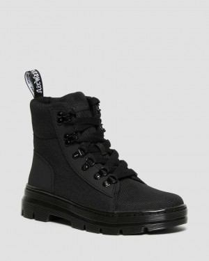 Dr Martens Combs Poly Women Lace Up Boots Black | 58JAHYXBR