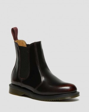 Dr Martens Flora Arcadia Leather Women Chelsea Boots Cherry Red | 60DZVGBFI