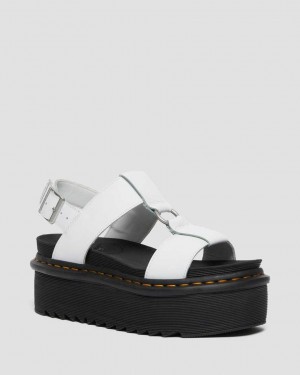 Dr Martens Francis Leather Women Strap Sandals White | 70OEBDIRF