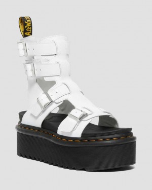 Dr Martens Giavanna Leather Women Platform Sandals White | 41VKJXIWZ