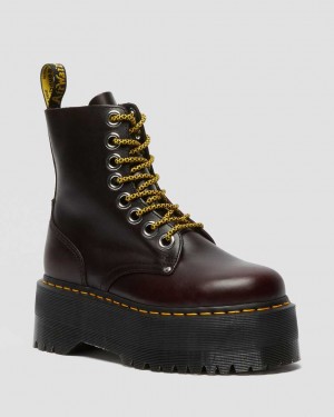 Dr Martens Jadon Max Leather Women Lace Up Boots Oxblood | 94ATCQVEH