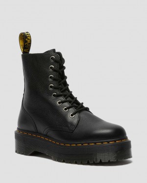 Dr Martens Jadon Pisa Leather Men Lace Up Boots Black | 04UVOSYPK