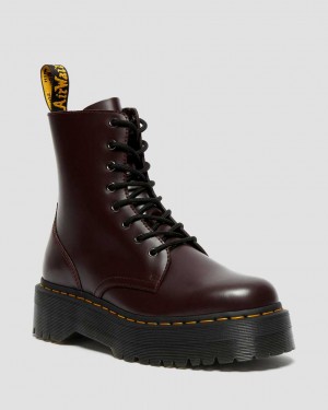 Dr Martens Jadon Smooth Leather Men Ankle Boots Burgundy | 35DSZVROM