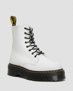 Dr Martens Jadon Smooth Leather Men Lace Up Boots White | 84XQBPYDS