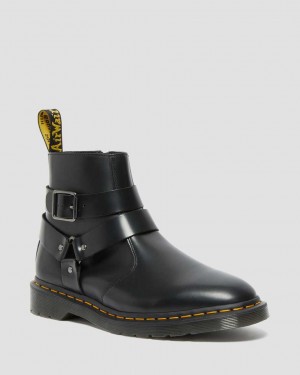 Dr Martens Jaimes Leather Harness Women Ankle Boots Black | 48AEBRXOF