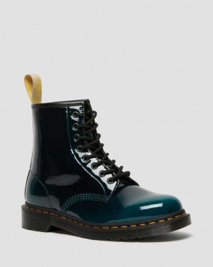 Dr Martens Vegan 1460 Gloss Men Ankle Boots Black | 80FMZOXVH