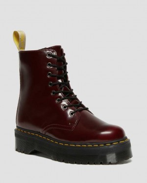 Dr Martens Vegan Jadon II Men Ankle Boots Cherry Red | 69ZTQFJLB