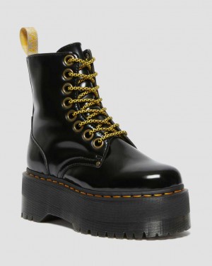 Dr Martens Vegan Jadon Max Zip Up Men Boots Black | 40EGJBYSK