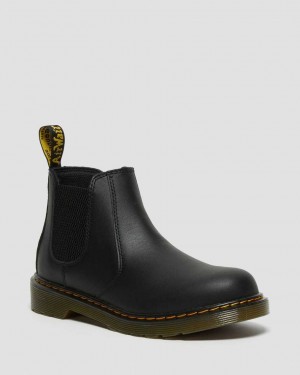 Dr Martens Youth 2976 Softy T Leather Kids' Chelsea Boots Black | 75UNAWPVD