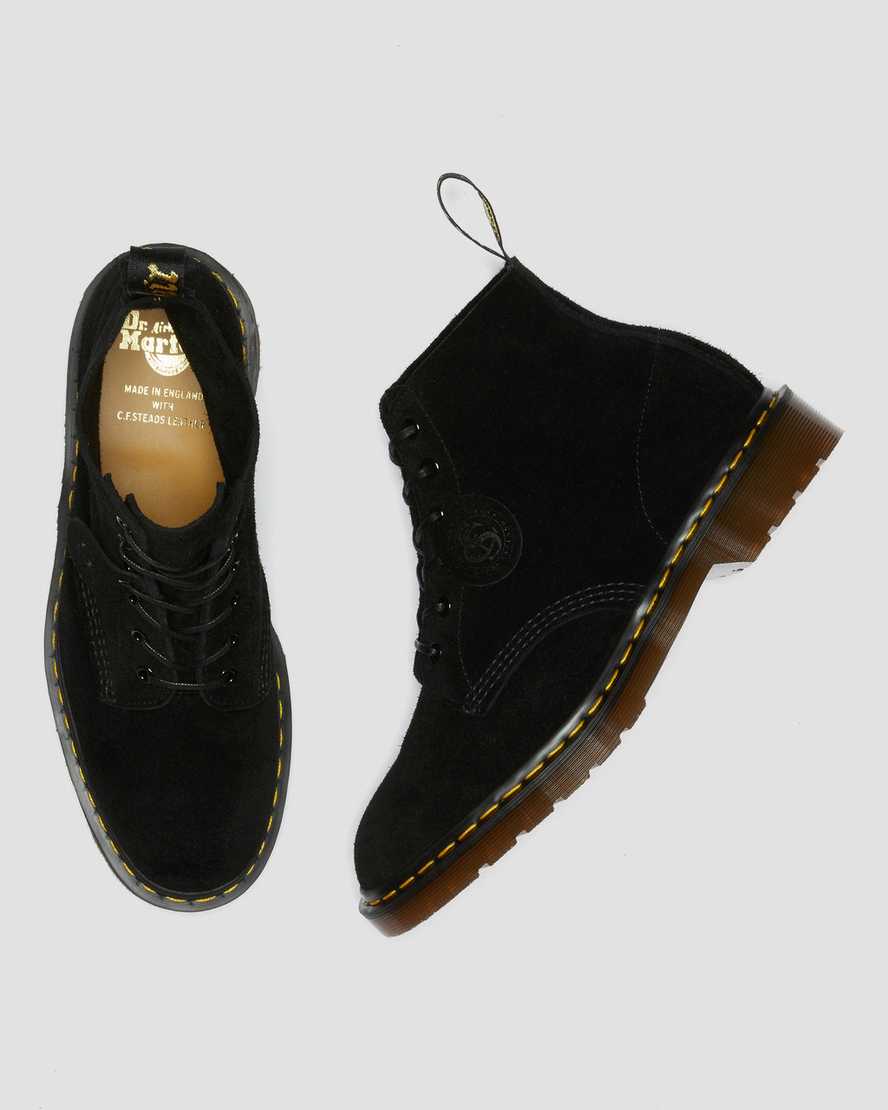 Dr Martens 101 Suede Men Ankle Boots Black | 42QMXZGHI