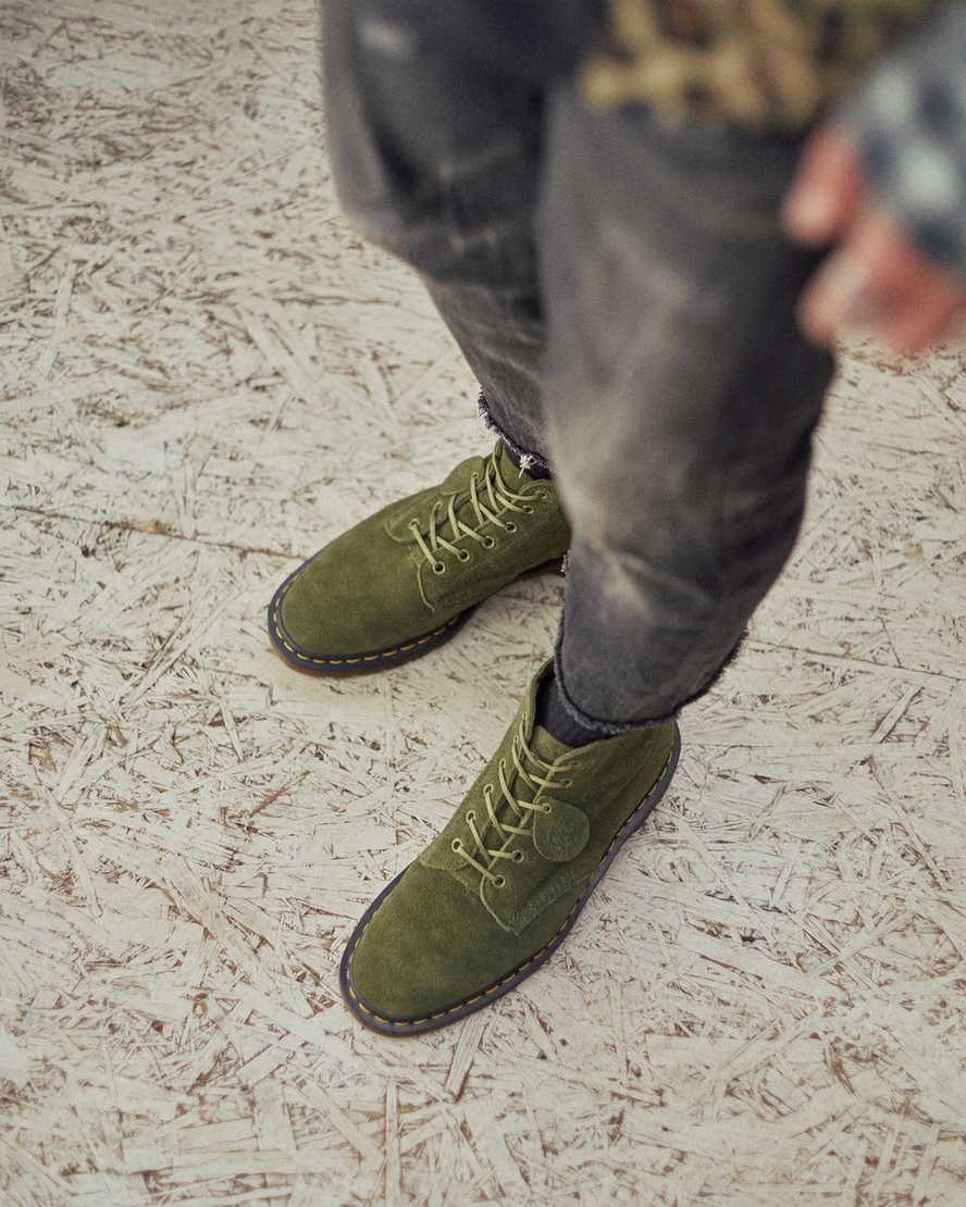 Dr Martens 101 Suede Men Ankle Boots Green | 20HSUFOZT