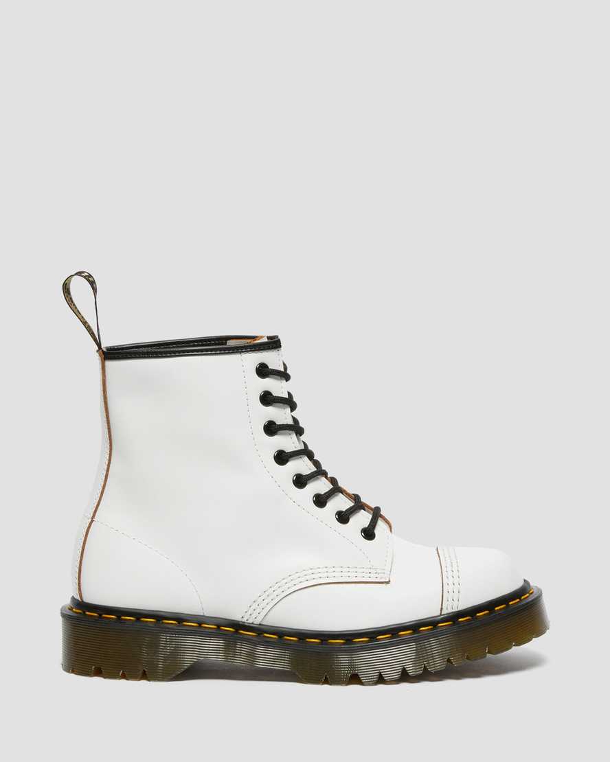 Dr Martens 1460 Bex Made in England Toe Cap Women Lace Up Boots White | 20FJAGHLO