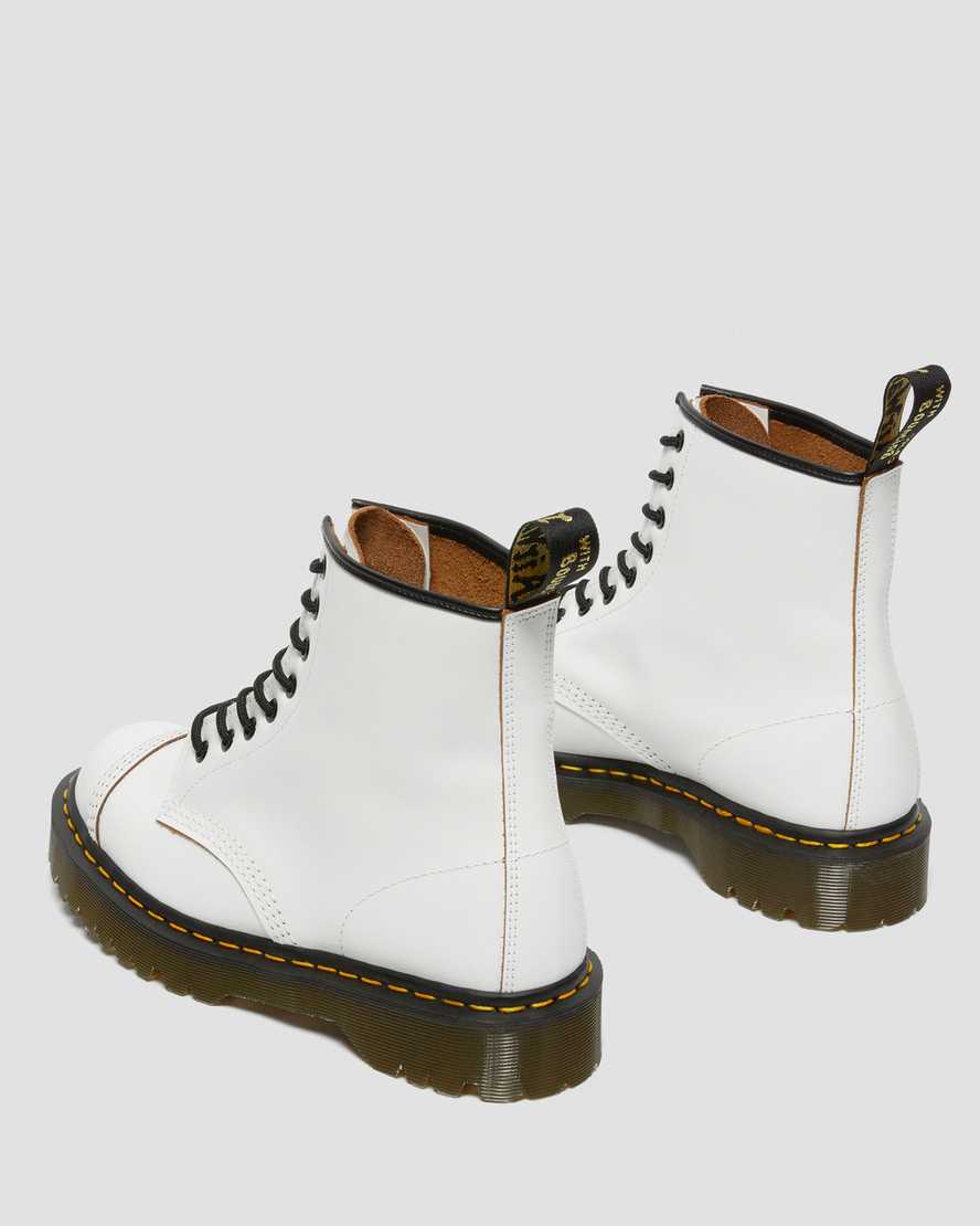 Dr Martens 1460 Bex Made in England Toe Cap Women Lace Up Boots White | 20FJAGHLO