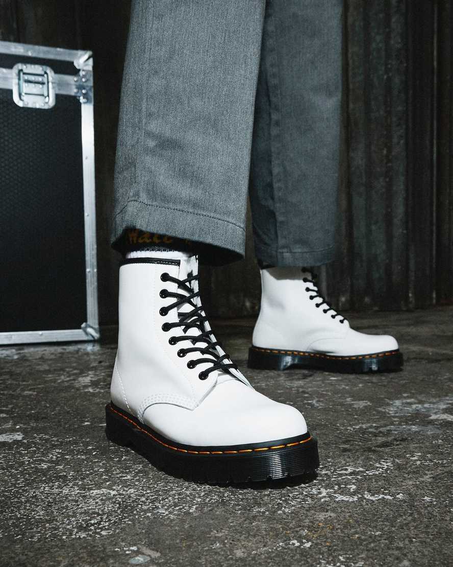 Dr Martens 1460 Bex Smooth Leather Men Lace Up Boots White | 58OPKQZVL