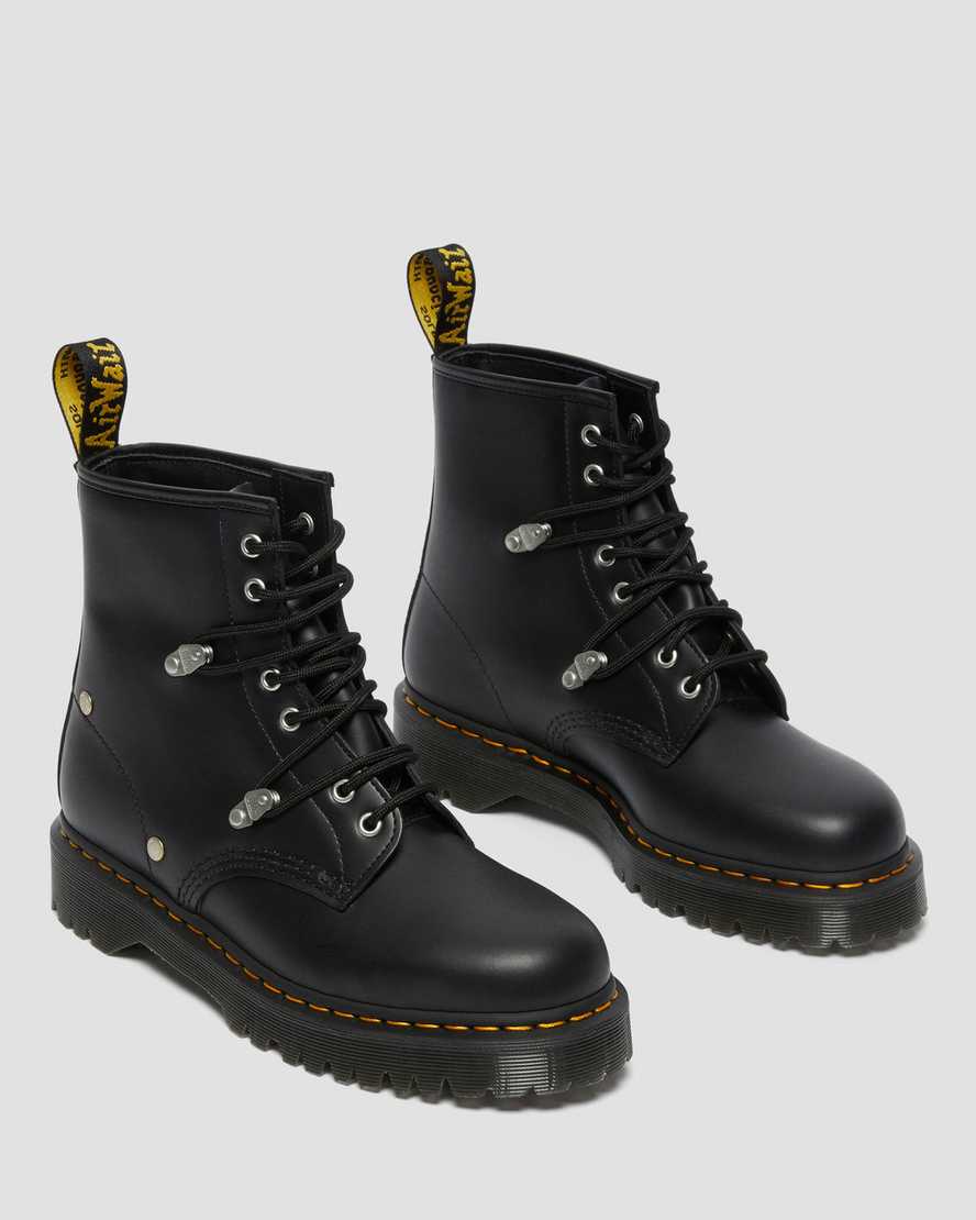 Dr Martens 1460 Bex Stud Leather Men Lace Up Boots Black | 96SJPZDKG