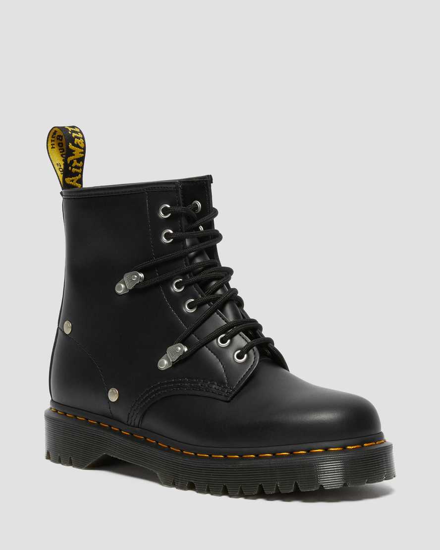 Dr Martens 1460 Bex Stud Leather Men Lace Up Boots Black | 96SJPZDKG