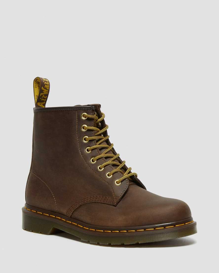 Dr Martens 1460 Crazy Horse Leather Men Lace Up Boots Brown | 03BHFOKPN